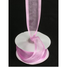 Organza Ribbon With Satin Edge , Rosy Mauve, 1-1/2 Inch x 25 Yards (1 Spool) SALE ITEM